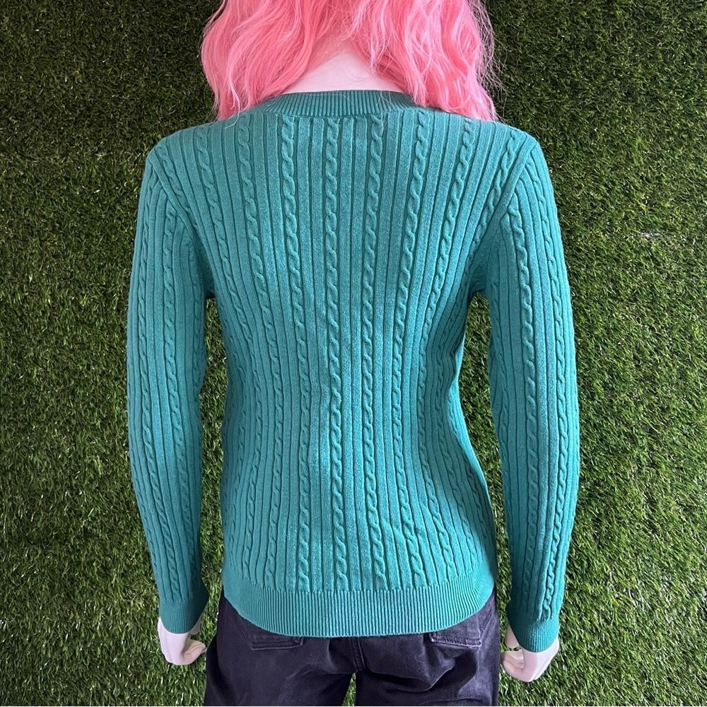 Chaps Cable V-Neck Half Button Sweater - Picture 4 of 6